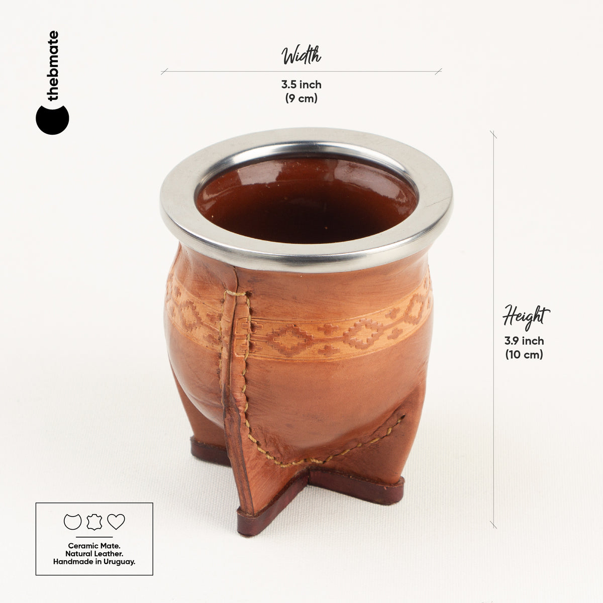 Mate CERAMICA forrado en cuero (mate cup of ceramic with leather)