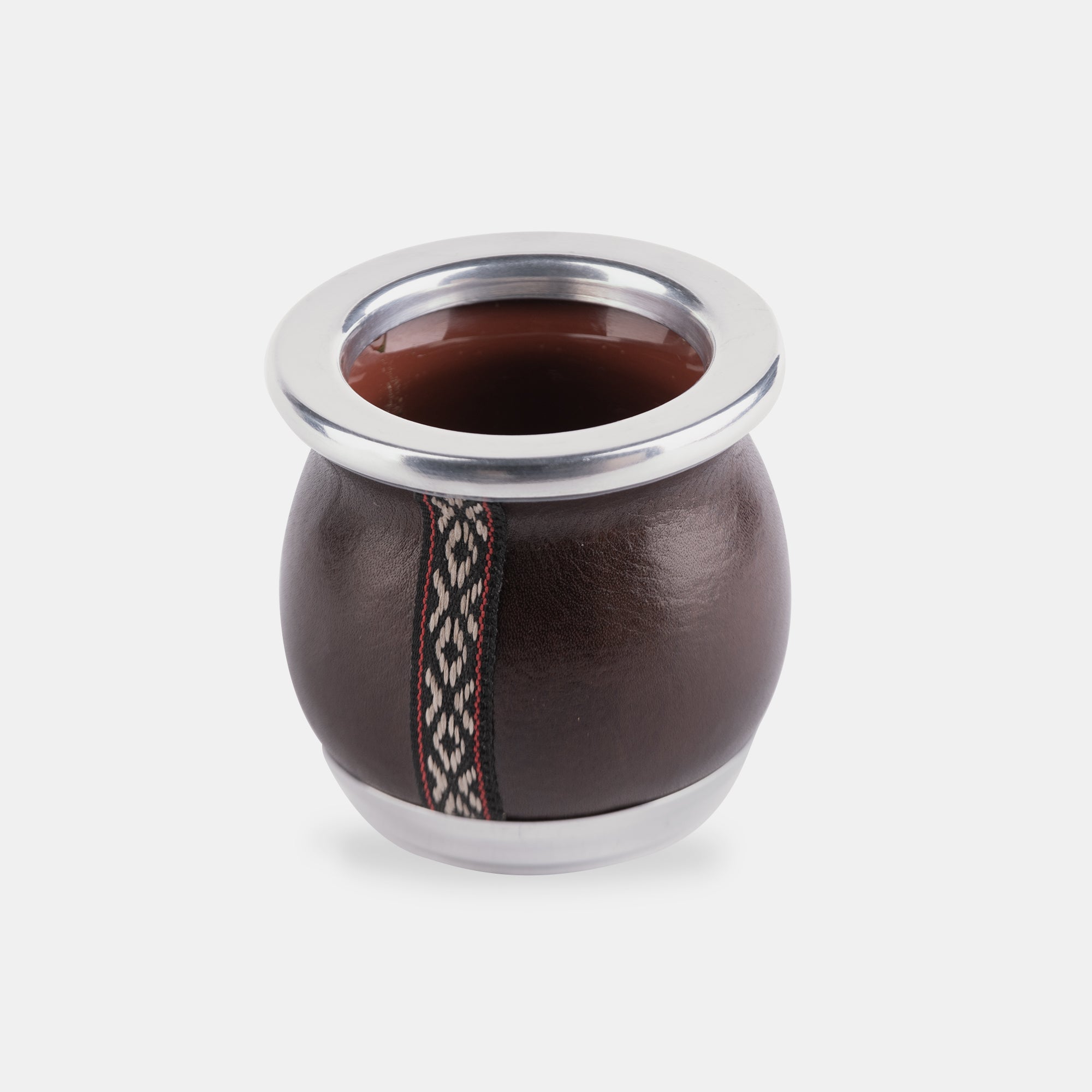 Ceramic Mate Cup Bound in Leather to Drink Yerba Mate UruShop