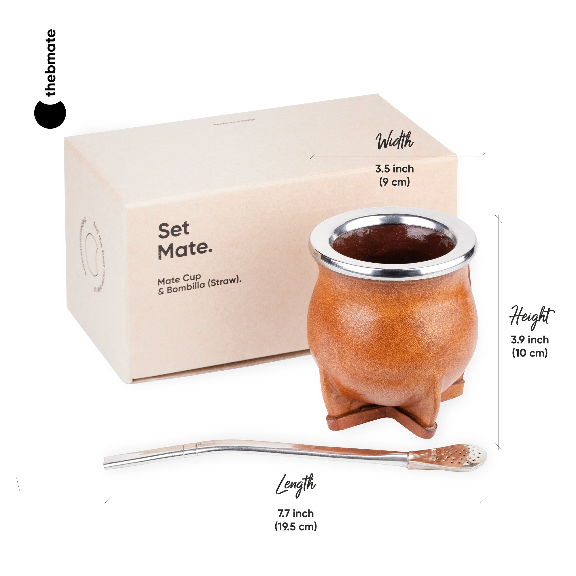 Selected Collection Mate Cup With German Silver Stainless Steel Bombilla  and Yerba Mate Pack Included I Mate Gourd, Bombilla Straw 