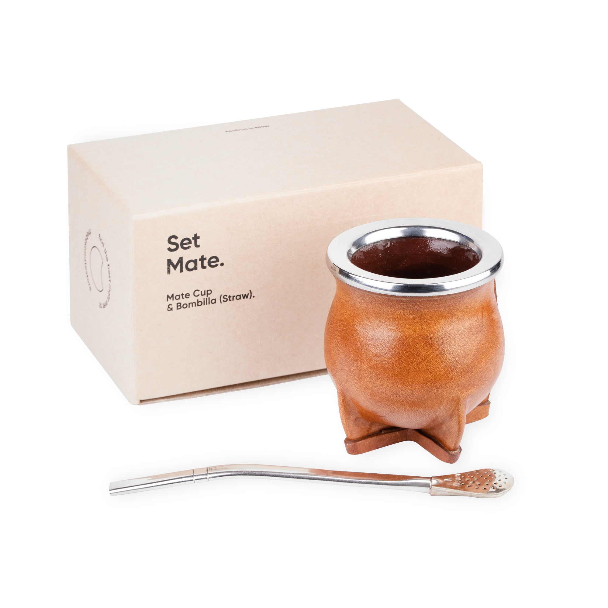 BALIBETOV Yerba Mate Gourd Set (Original Natural Handmade Yerba Mate Cup  Argentina) - Includes Mate Tea Cup, Bombilla (Yerba Mate Straw) and Clean